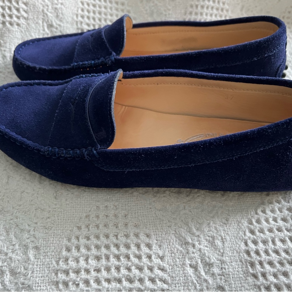 Tods Blue Suede Loafers-Driving Moccasins sz 37 Price Dropped - Picture 3 of 10